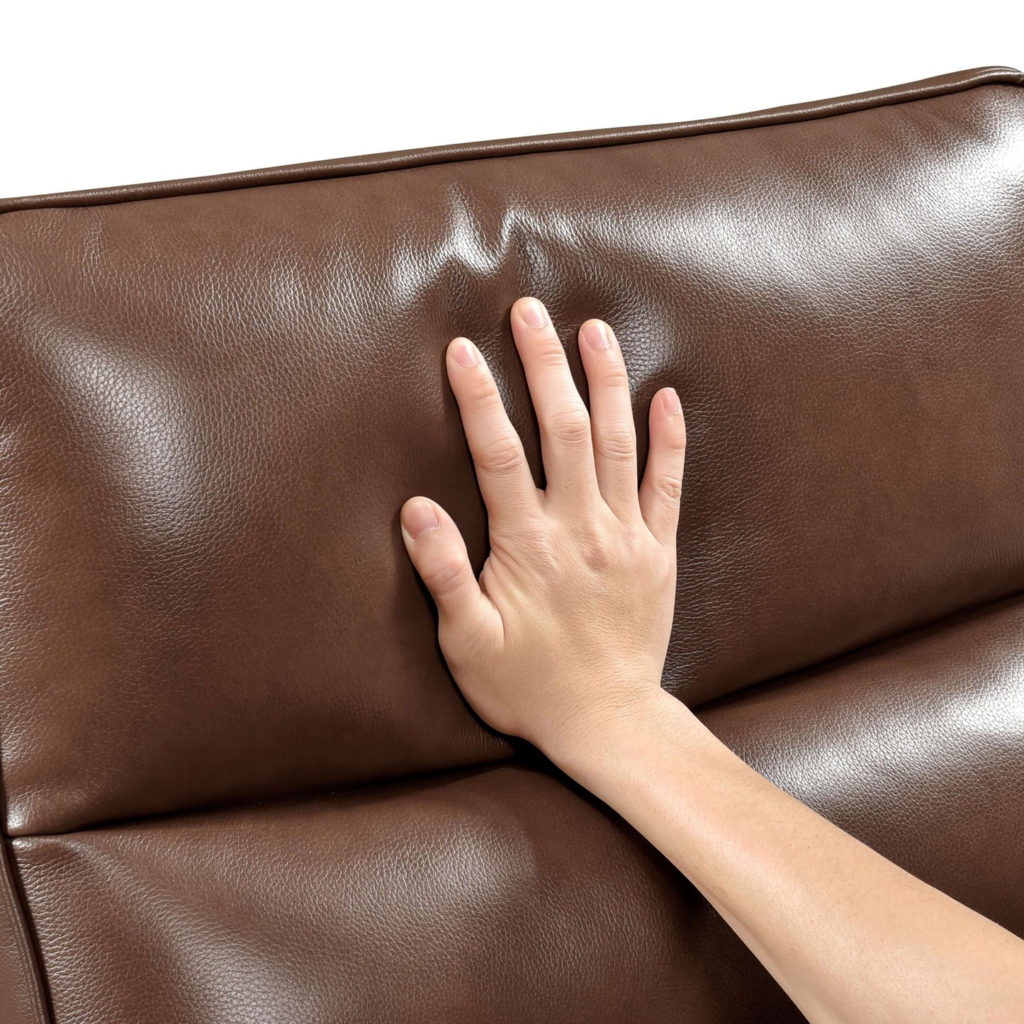 Swivel Motion Luxurious Comfort Leather Upholstered Recliner - Toffee Brown