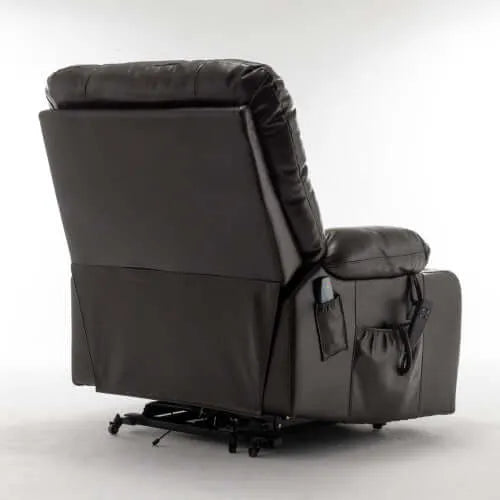 Red Wine faux leather recliner chair on a white background