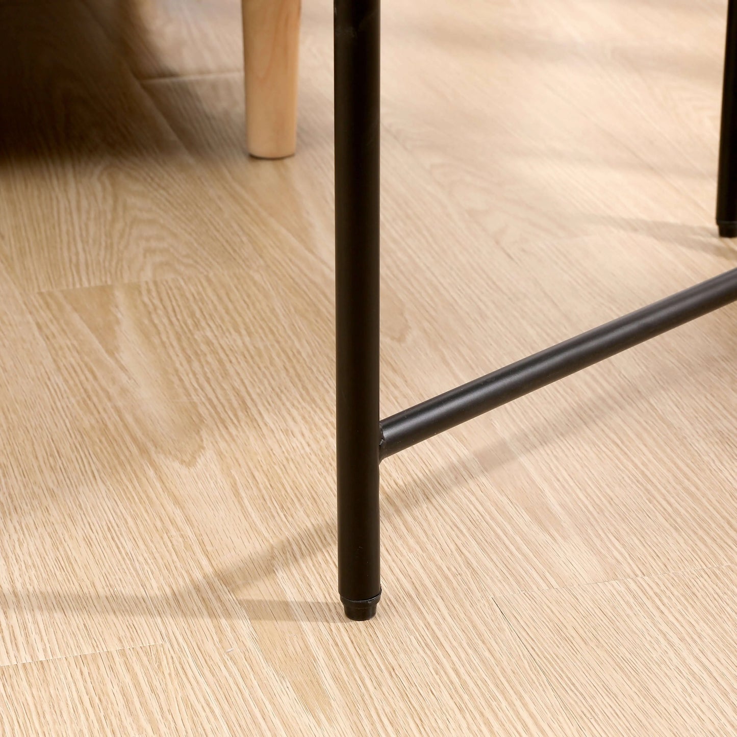 2-Tier Iron Frame End Table with Storage