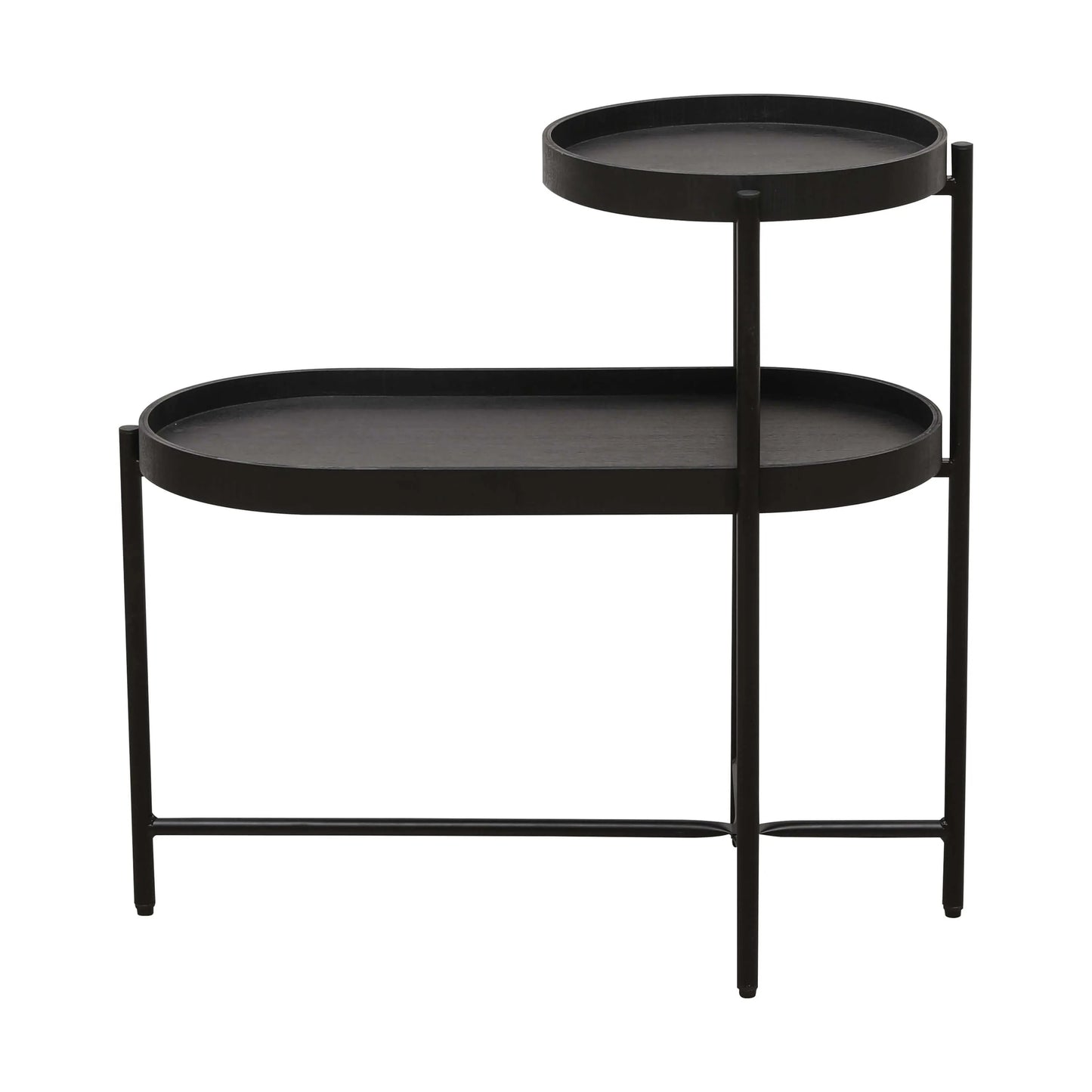 2-Tier Iron Frame End Table with Storage