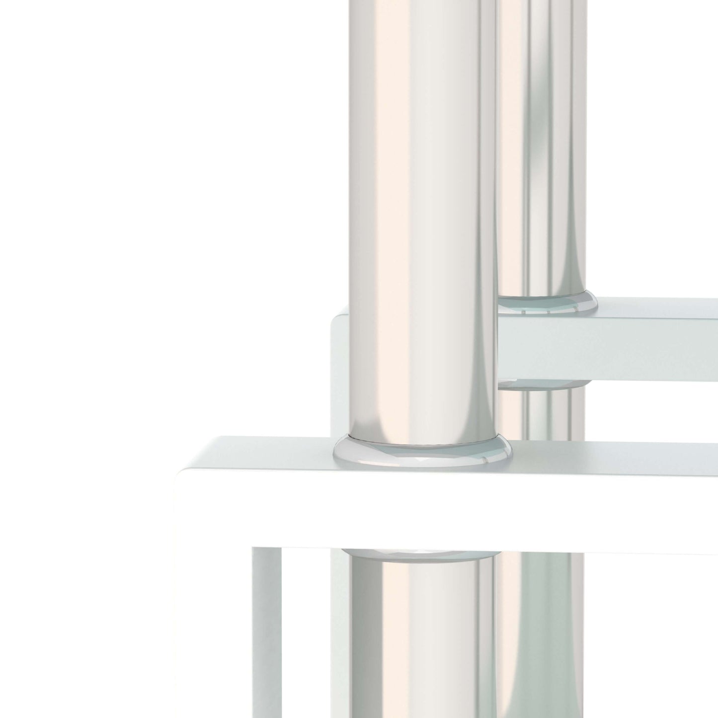 Tempered Glass Accent Table-White