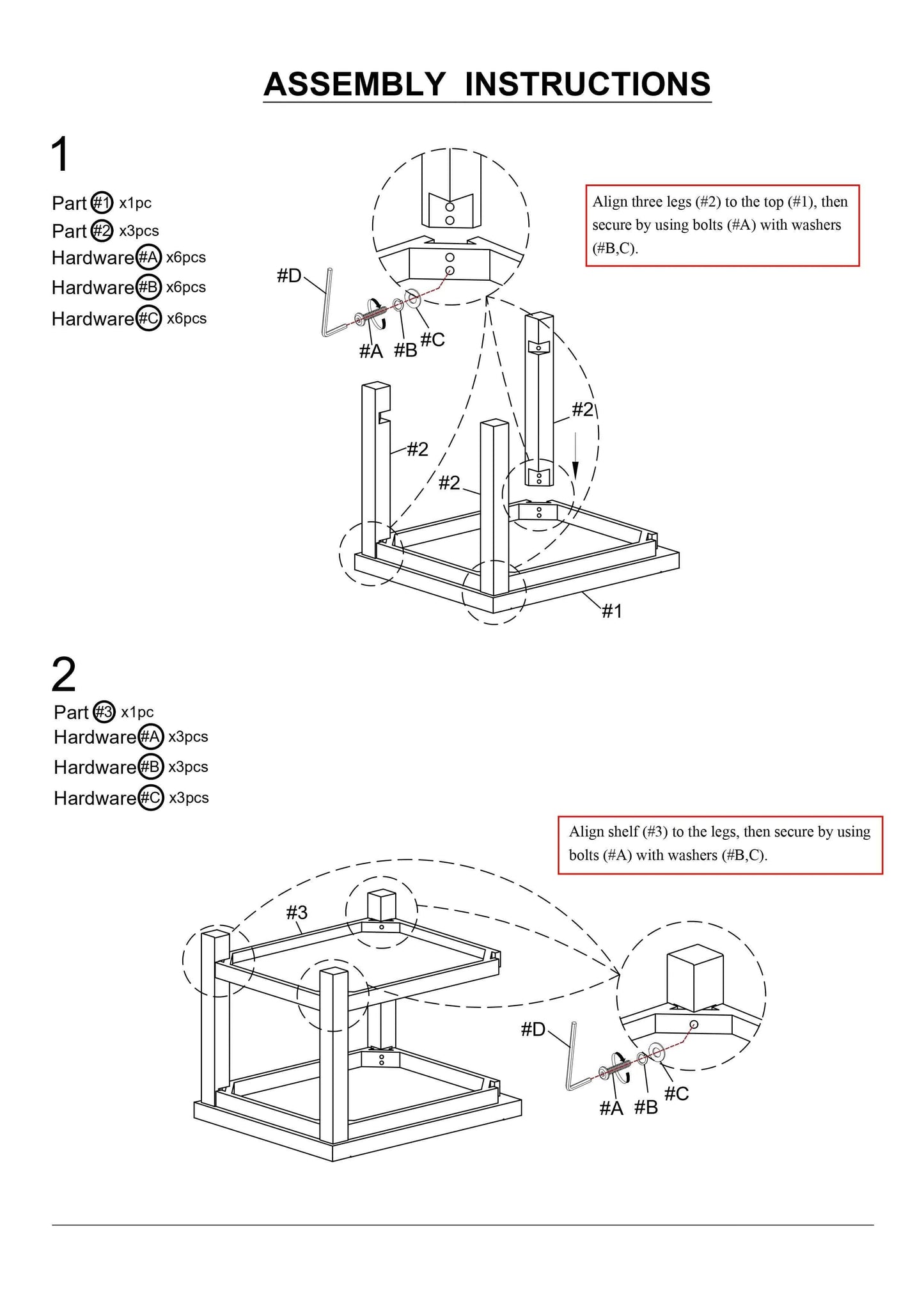 Assembly instructions diagram for constructing a piece of furniture.