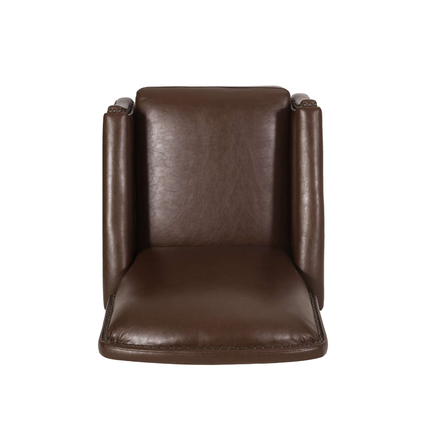 Dark Brown Recliner Chair with Rivets - Seat cushion view