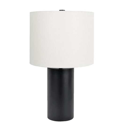 Aura Black Table Lamp with On/Off Switch Black Block Base