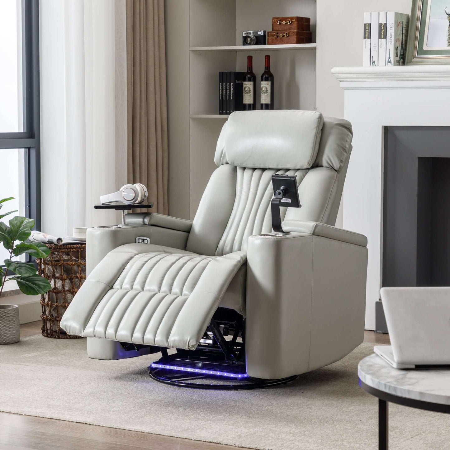 270° Power Swivel Recliner - Grey