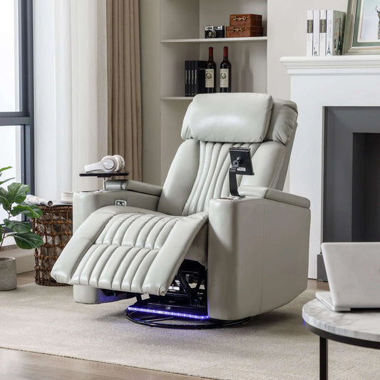 Gray 270° Power Swivel Recliner