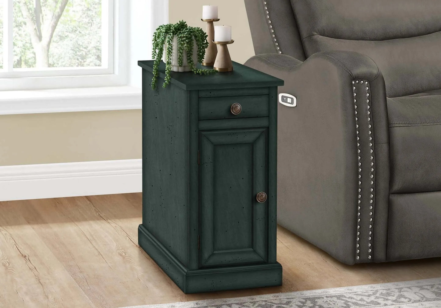 Antique Blue Narrow Side Table