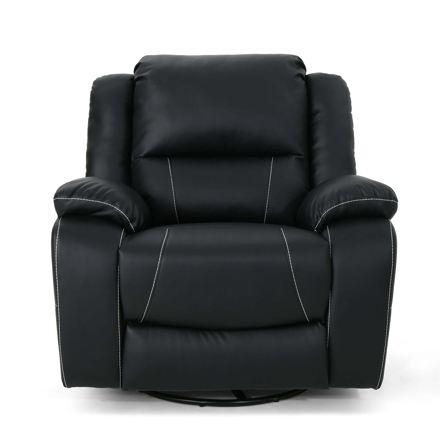 Modern Faux Leather Manual Swivel Recliner with 360-Degree Rotation