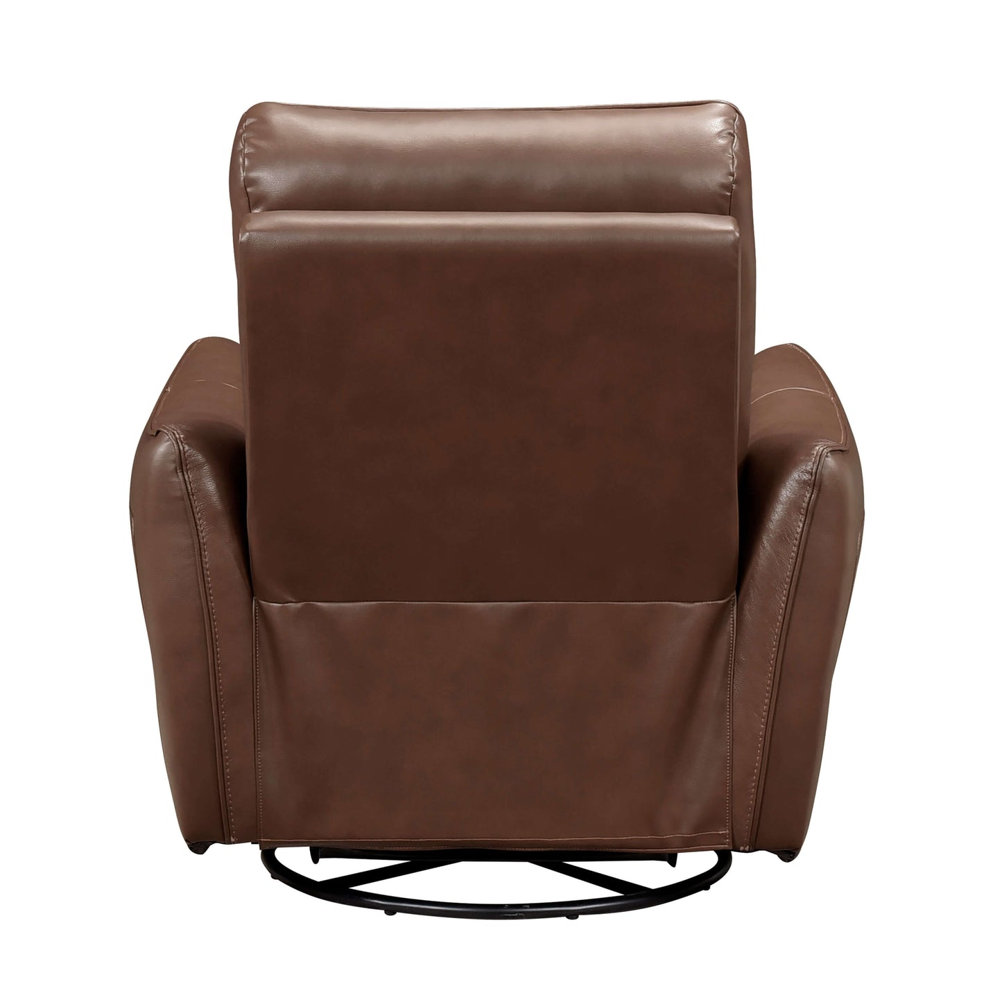 Swivel Motion Luxurious Comfort Leather Upholstered Recliner - Toffee Brown
