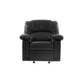 Black leather recliner chair on a white background
