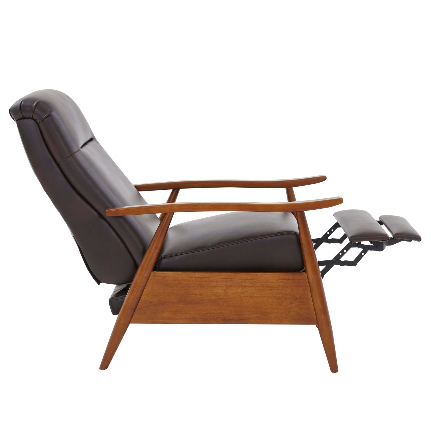 Solaris Wood Arm Push Back Recliner - Burnished Brown