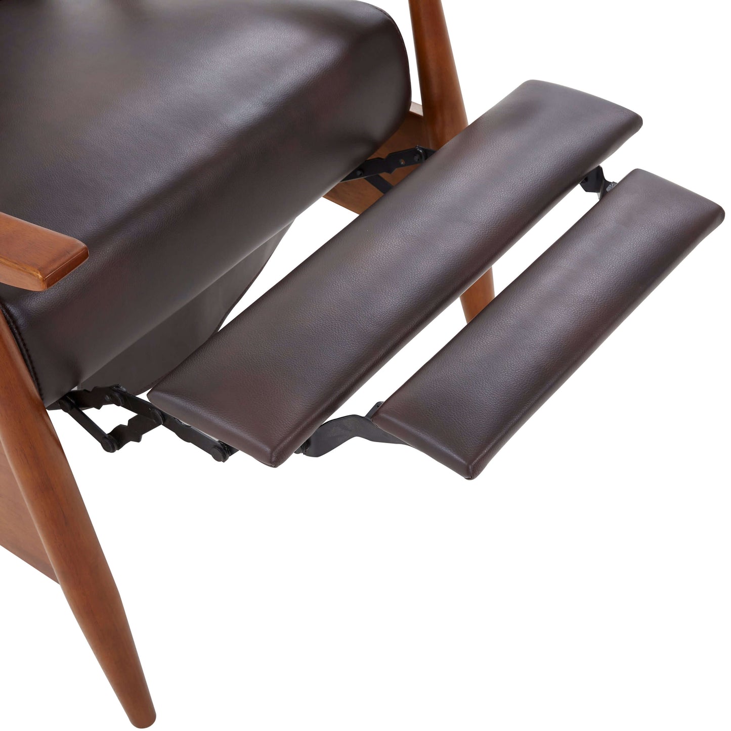 Solaris Wood Arm Push Back Recliner - Burnished Brown