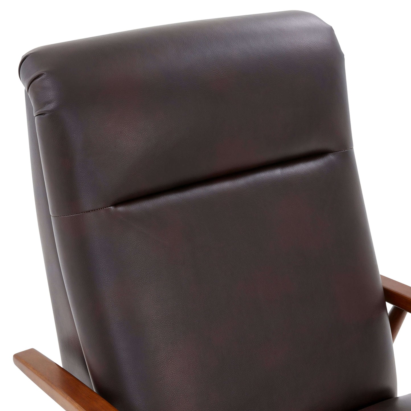 Solaris Wood Arm Push Back Recliner - Burnished Brown