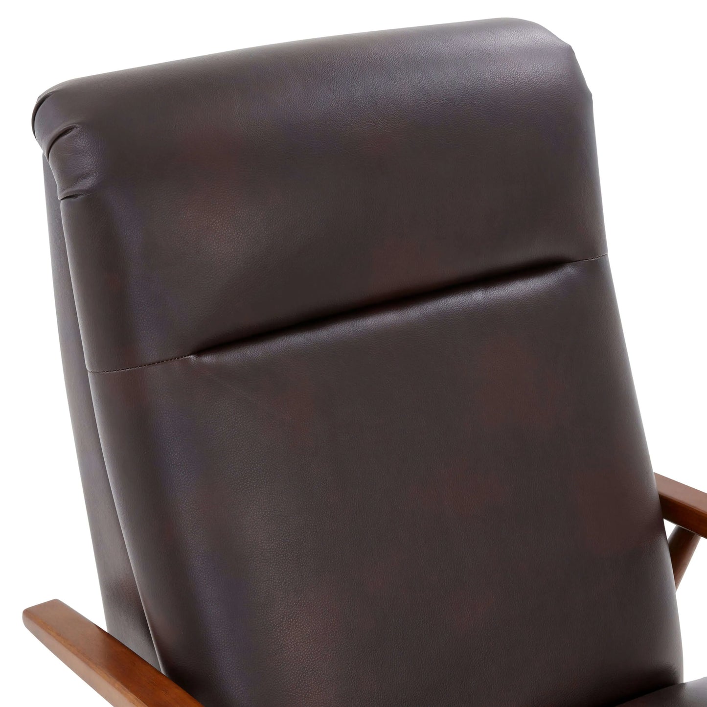 Solaris Wood Arm Push Back Recliner - Burnished Brown