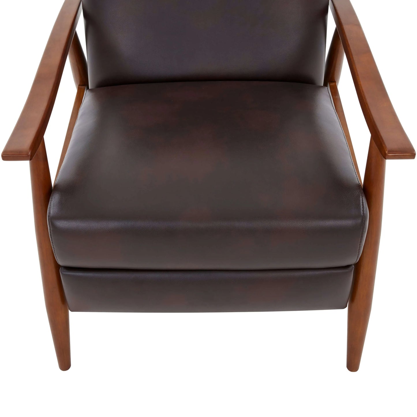 Solaris Wood Arm Push Back Recliner - Burnished Brown