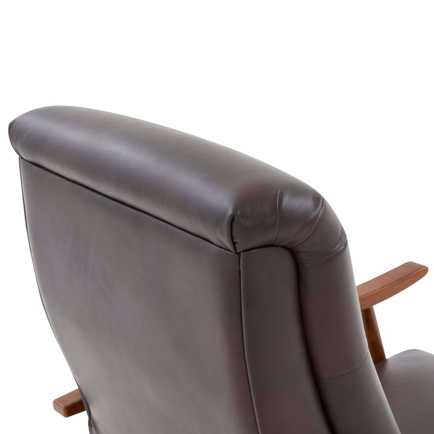 Solaris Wood Arm Push Back Recliner - Burnished Brown