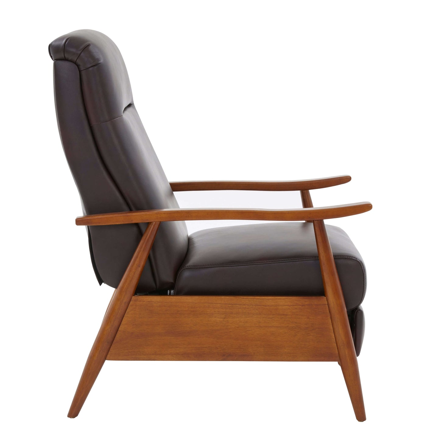 Solaris Wood Arm Push Back Recliner - Burnished Brown