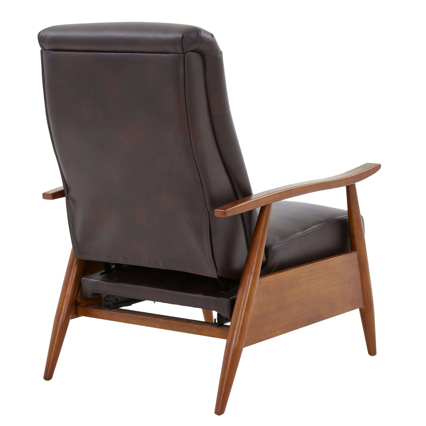 Solaris Wood Arm Push Back Recliner - Burnished Brown