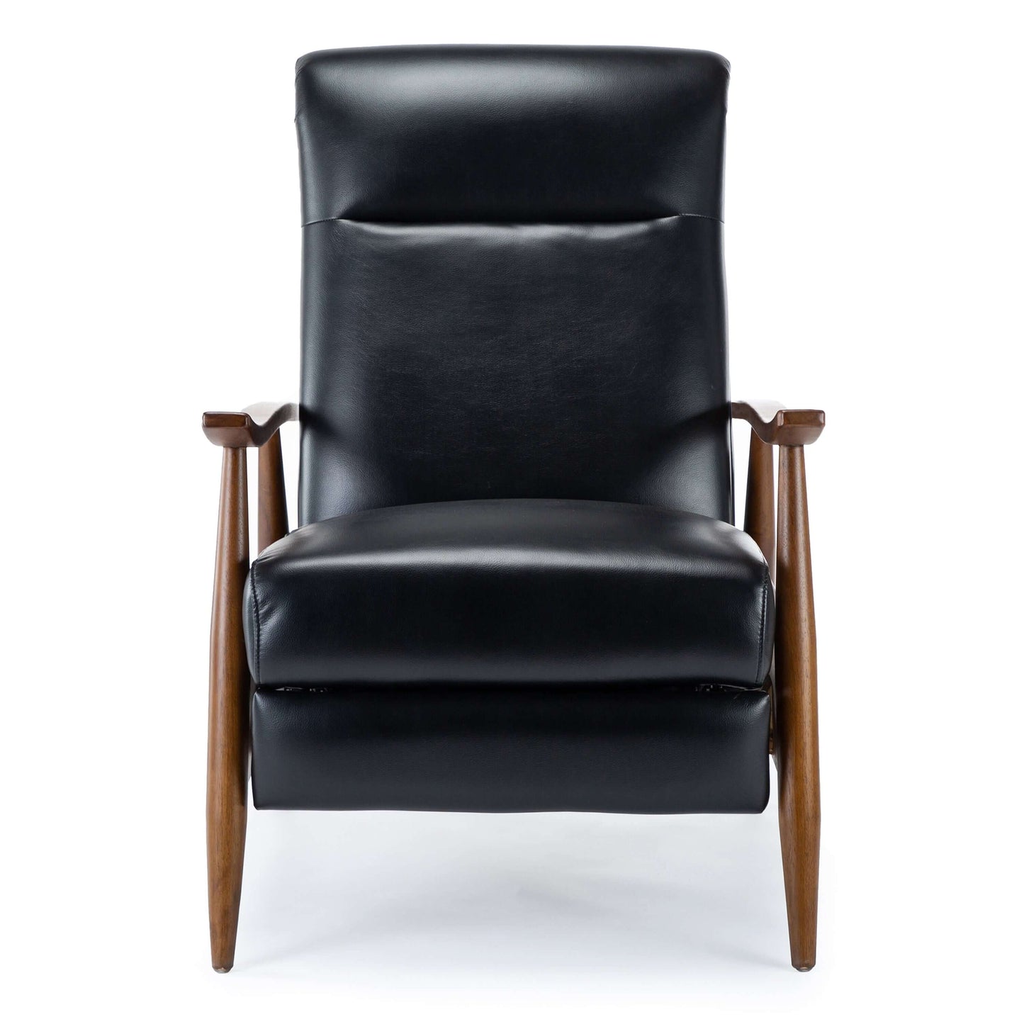 Solaris Wood Arm Push Back Recliner - Black