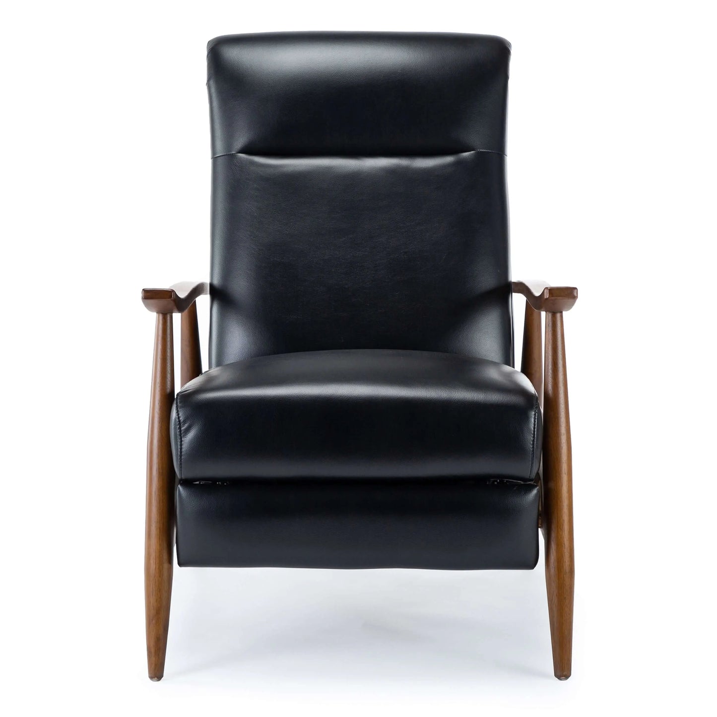 Solaris Wood Arm Push Back Recliner - Black