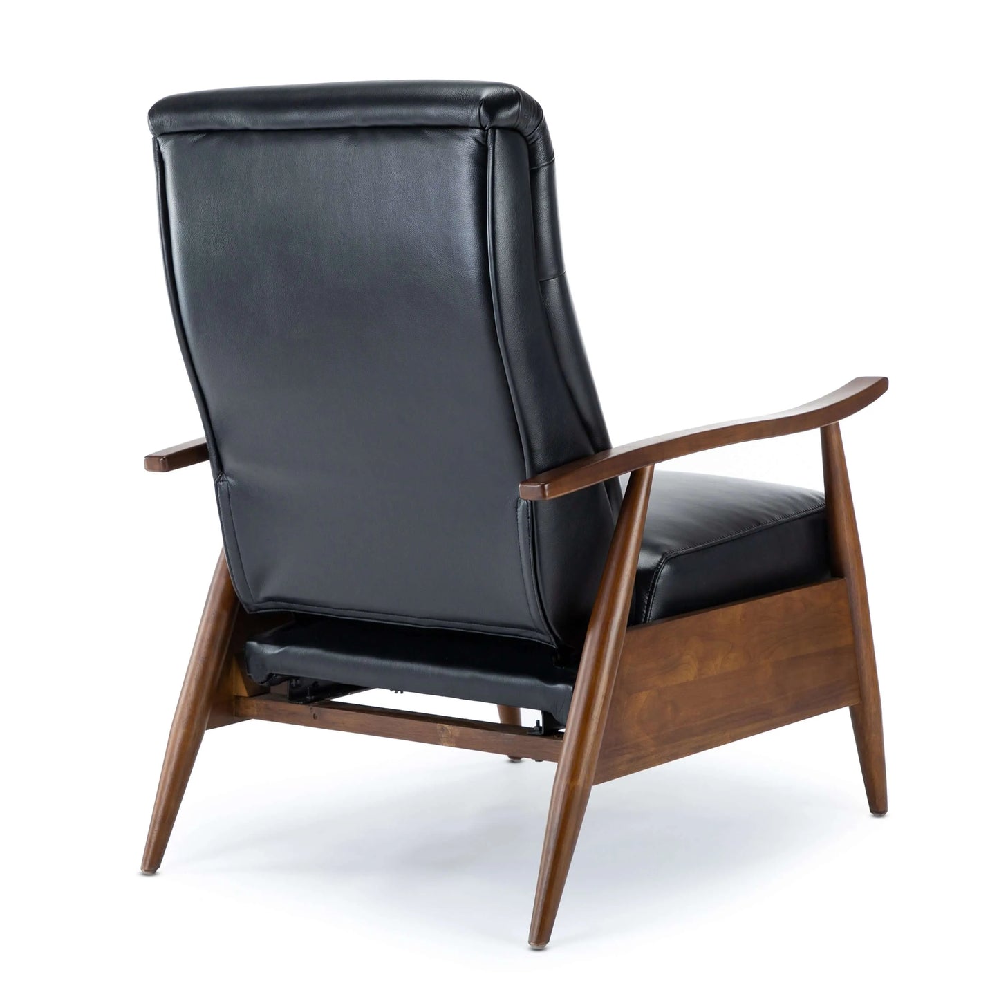 Solaris Wood Arm Push Back Recliner - Black
