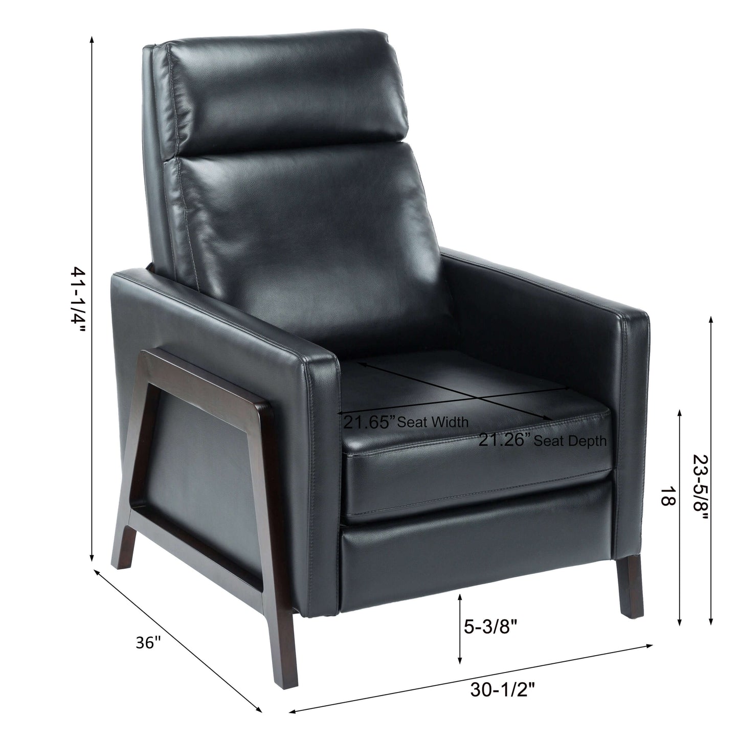 Maxton Push Back Recliner - Black