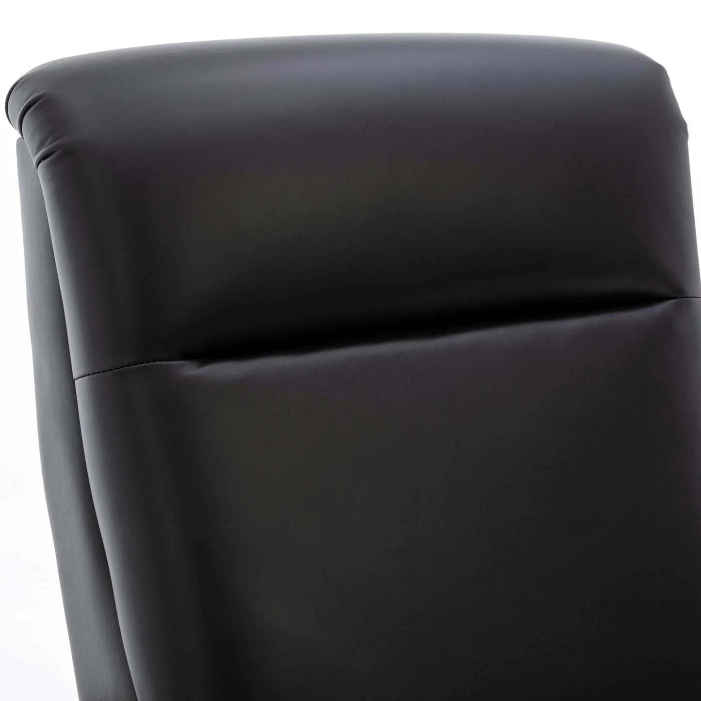 Fairview Leather Wood Arm Push Back Recliner - Black
