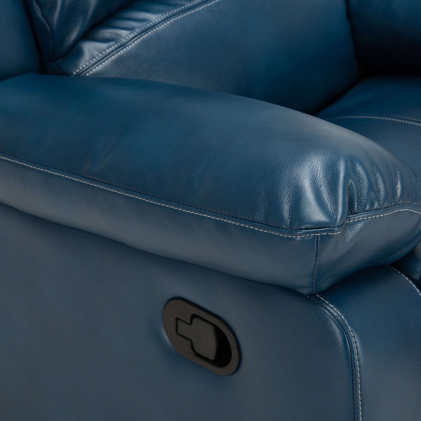 Clifton Leather Gel Glider Recliner - Navy Blue