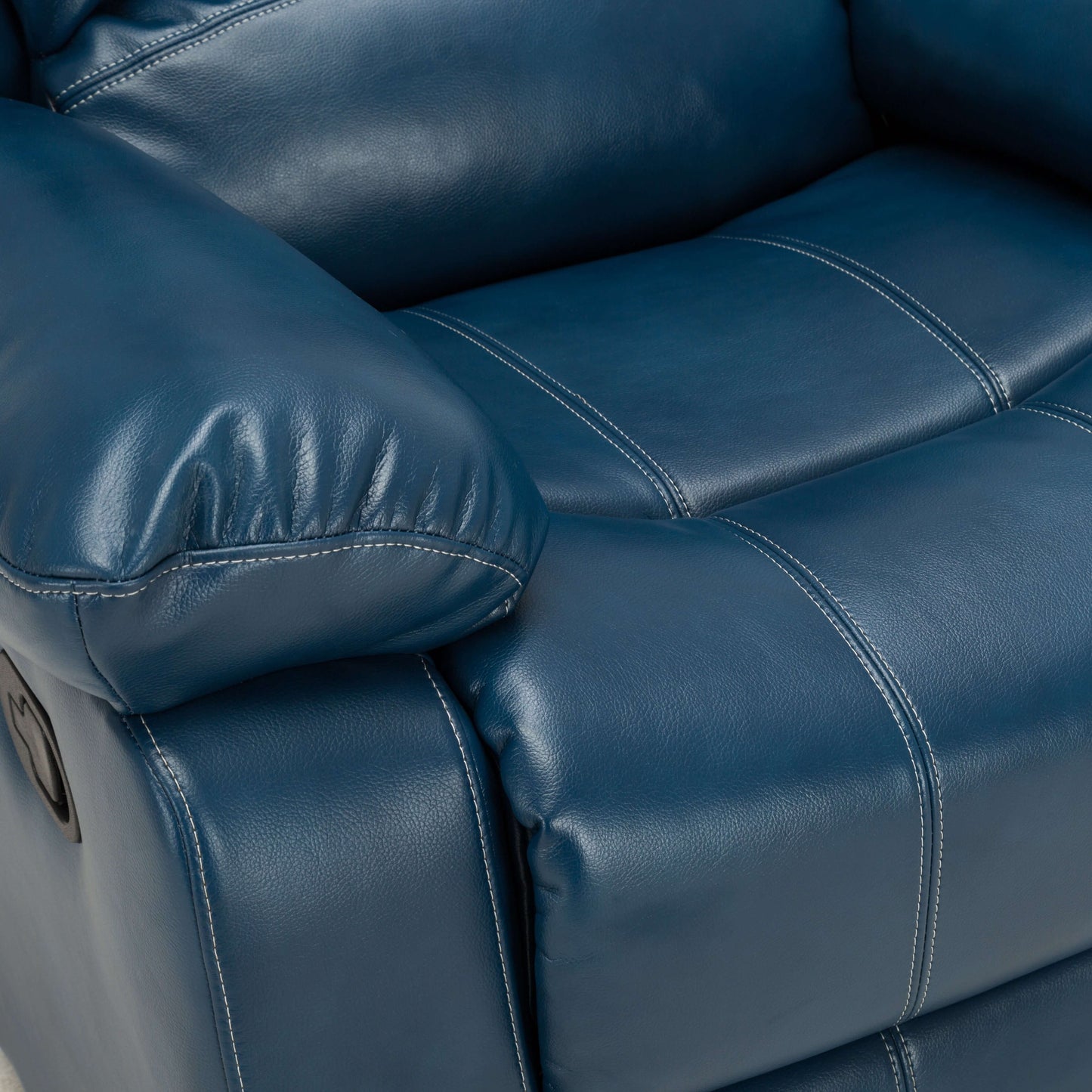 Clifton Leather Gel Glider Recliner - Navy Blue