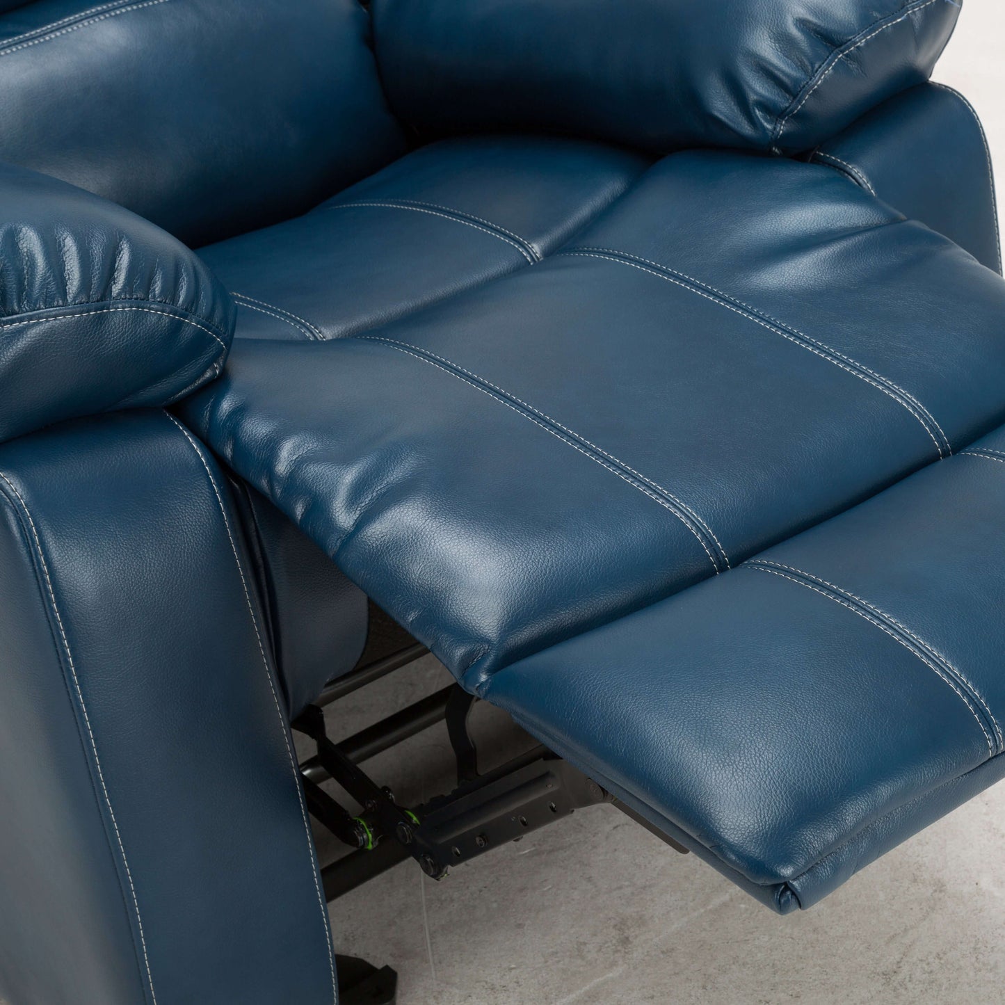 Clifton Leather Gel Glider Recliner - Navy Blue