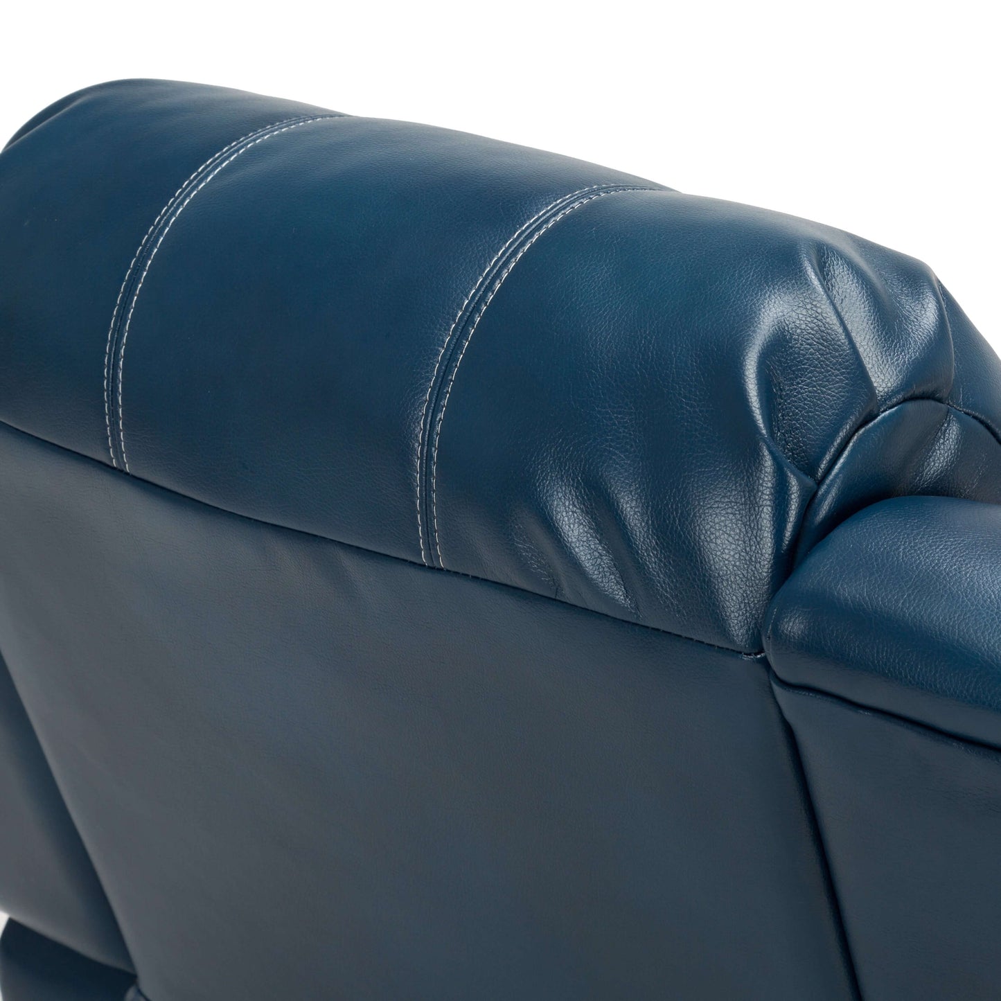 Clifton Leather Gel Glider Recliner - Navy Blue