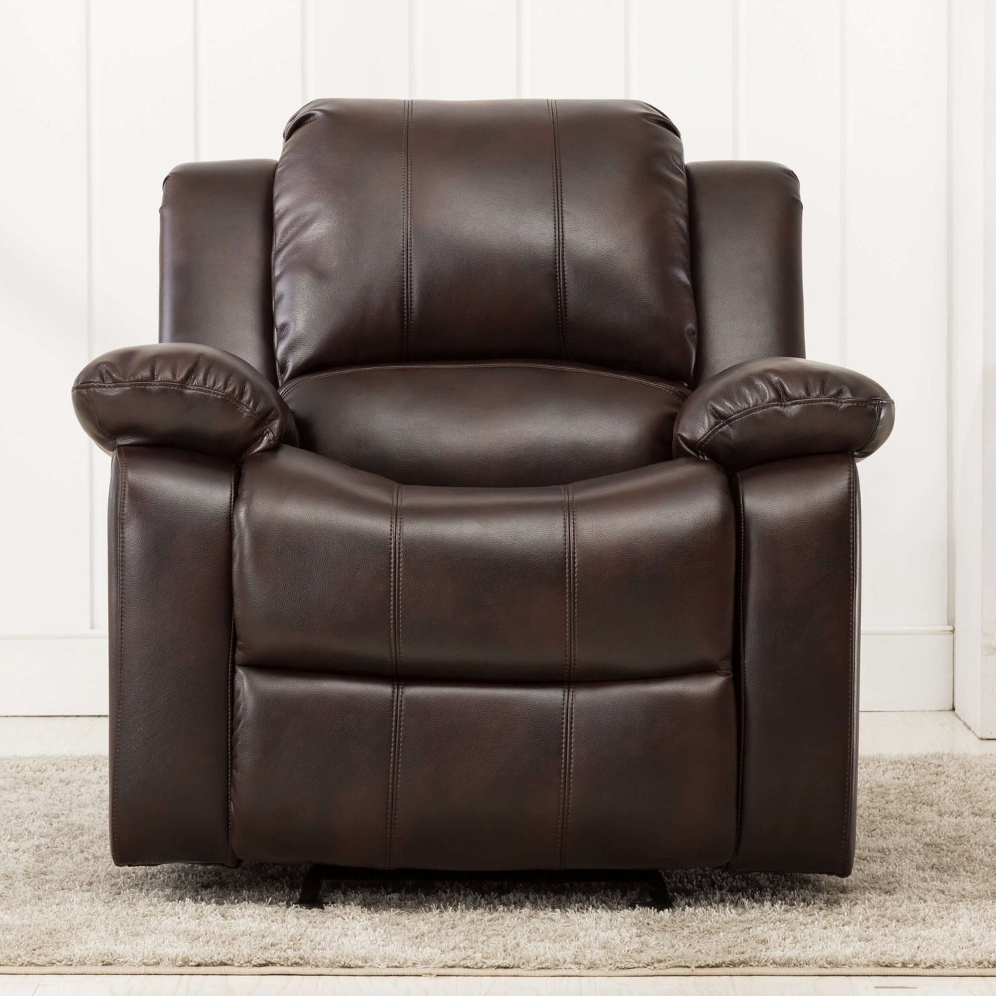 Clifton Leather Gel Glider Recliner - Burnished Brown