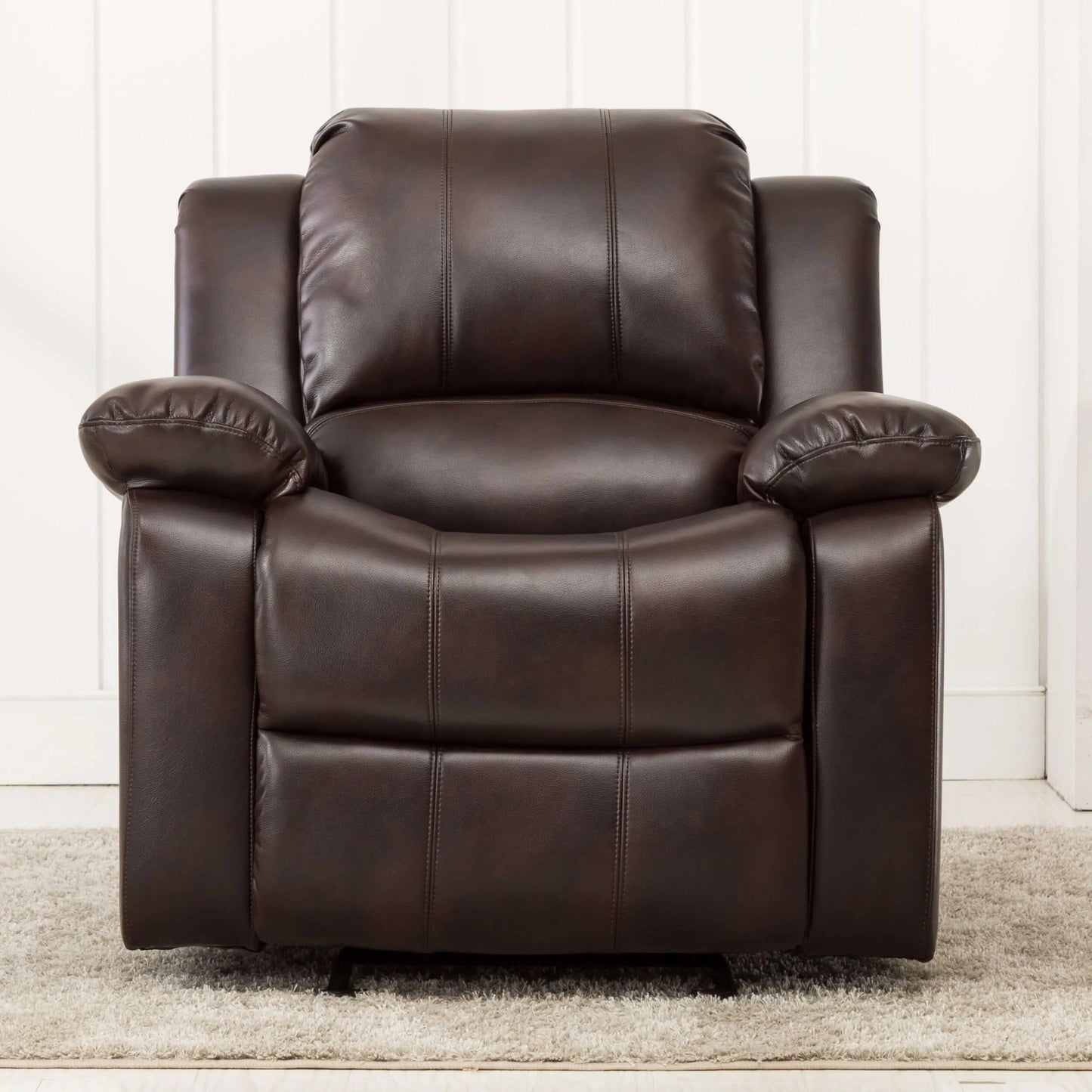 Clifton Leather Gel Glider Recliner - Burnished Brown