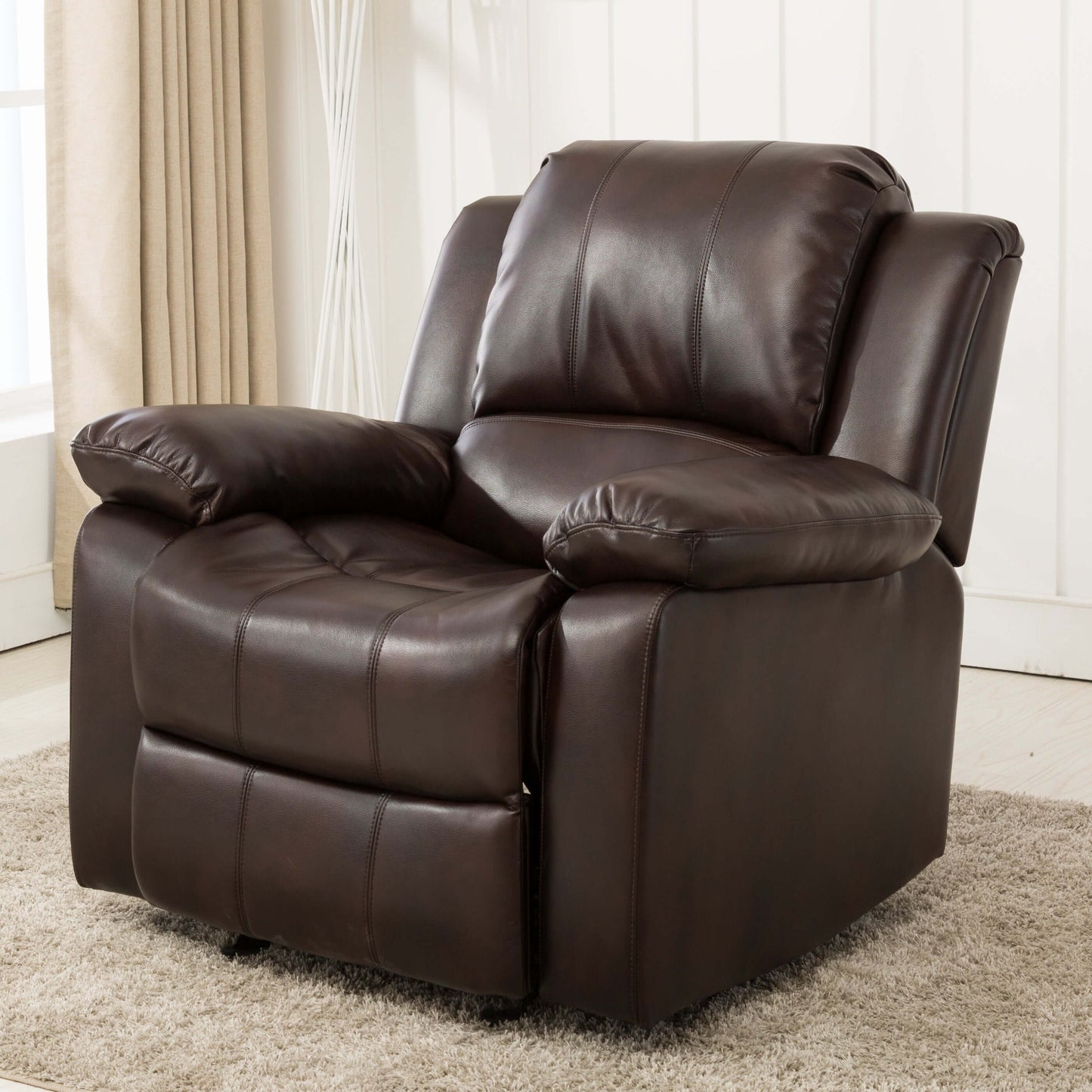 Clifton Leather Gel Glider Recliner - Burnished Brown