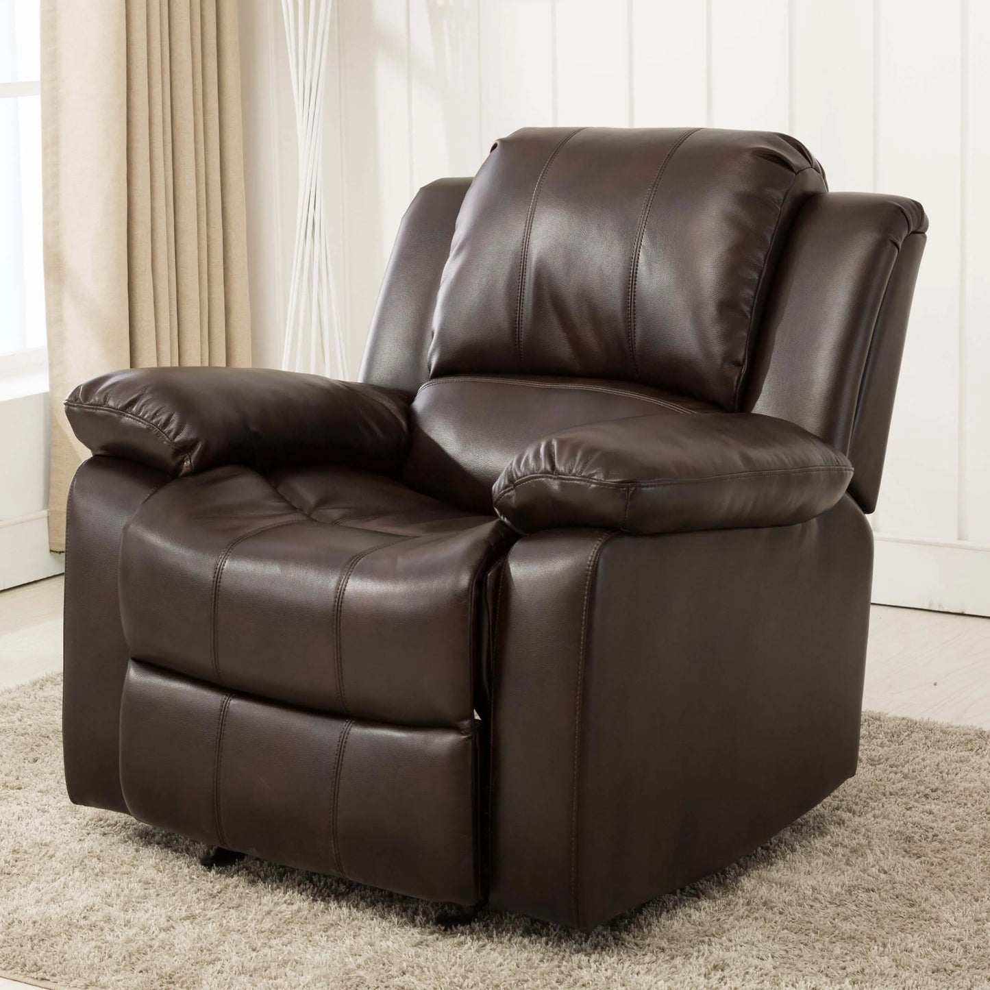 Clifton Leather Gel Glider Recliner - Burnished Brown
