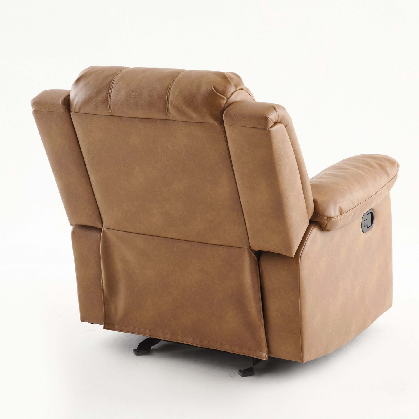 Clifton Leather Gel Glider Recliner - Saddle Brown