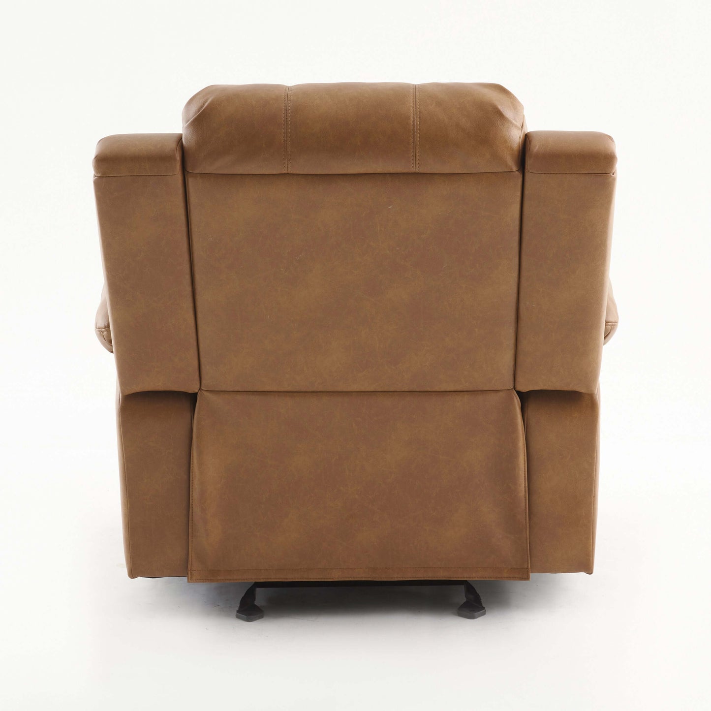 Clifton Leather Gel Glider Recliner - Saddle Brown
