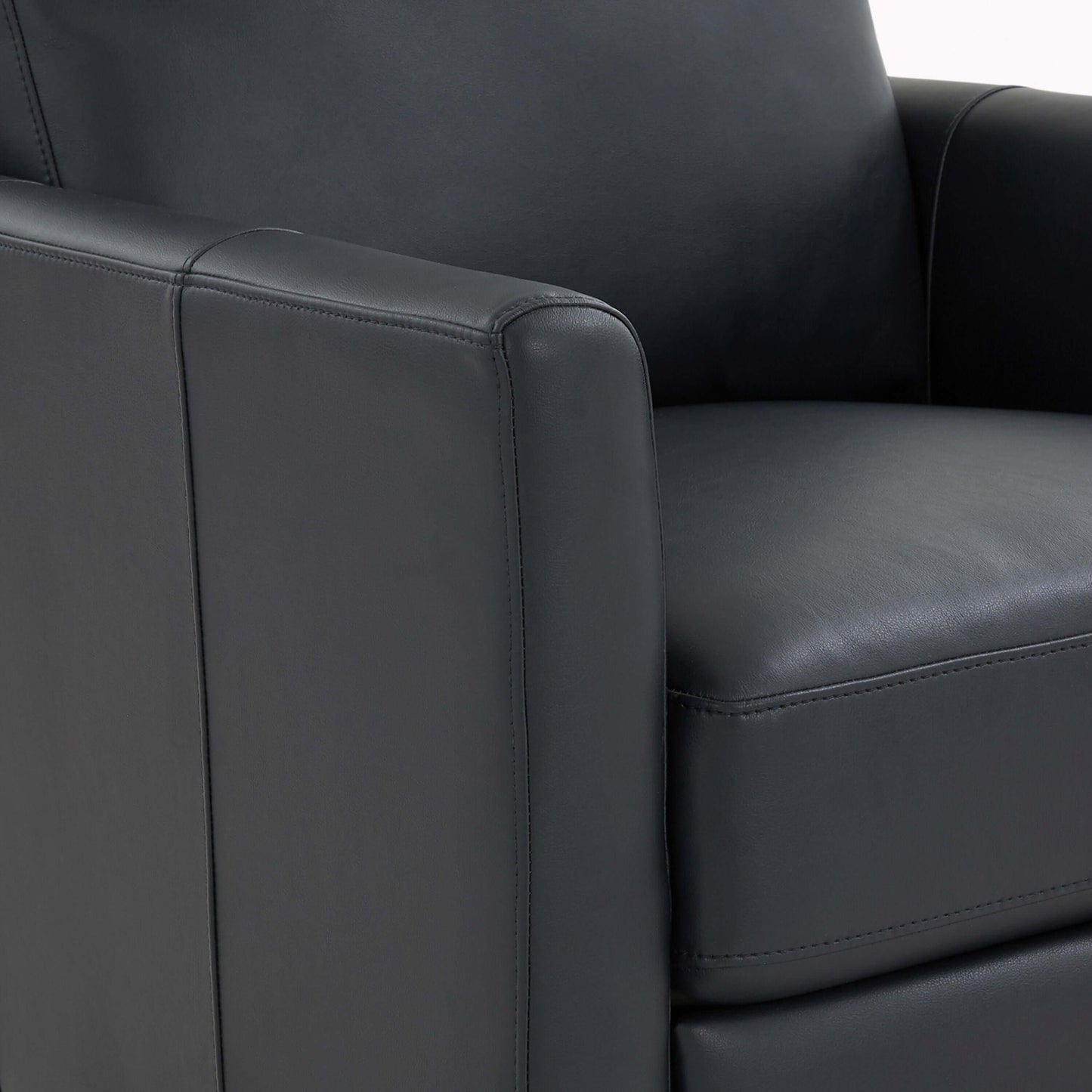 Penny Faux Leather Modern Recliner - Midnight Blue