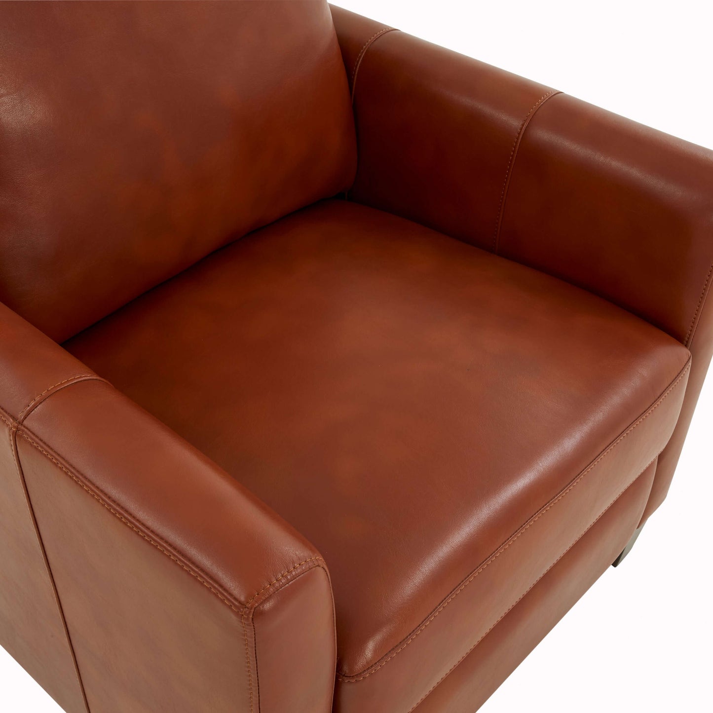 Penny Faux Leather Modern Recliner - Caramel