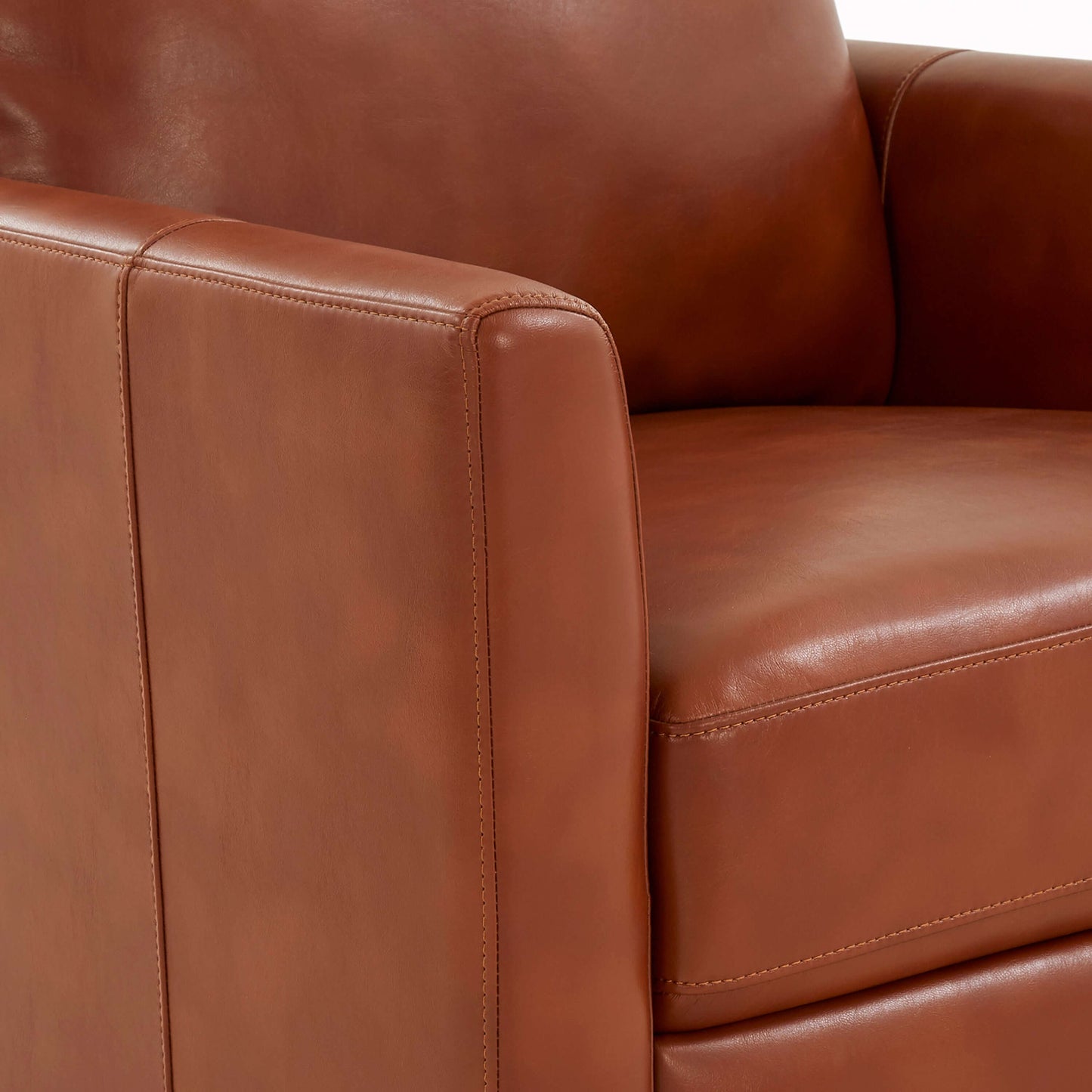 Penny Faux Leather Modern Recliner - Caramel