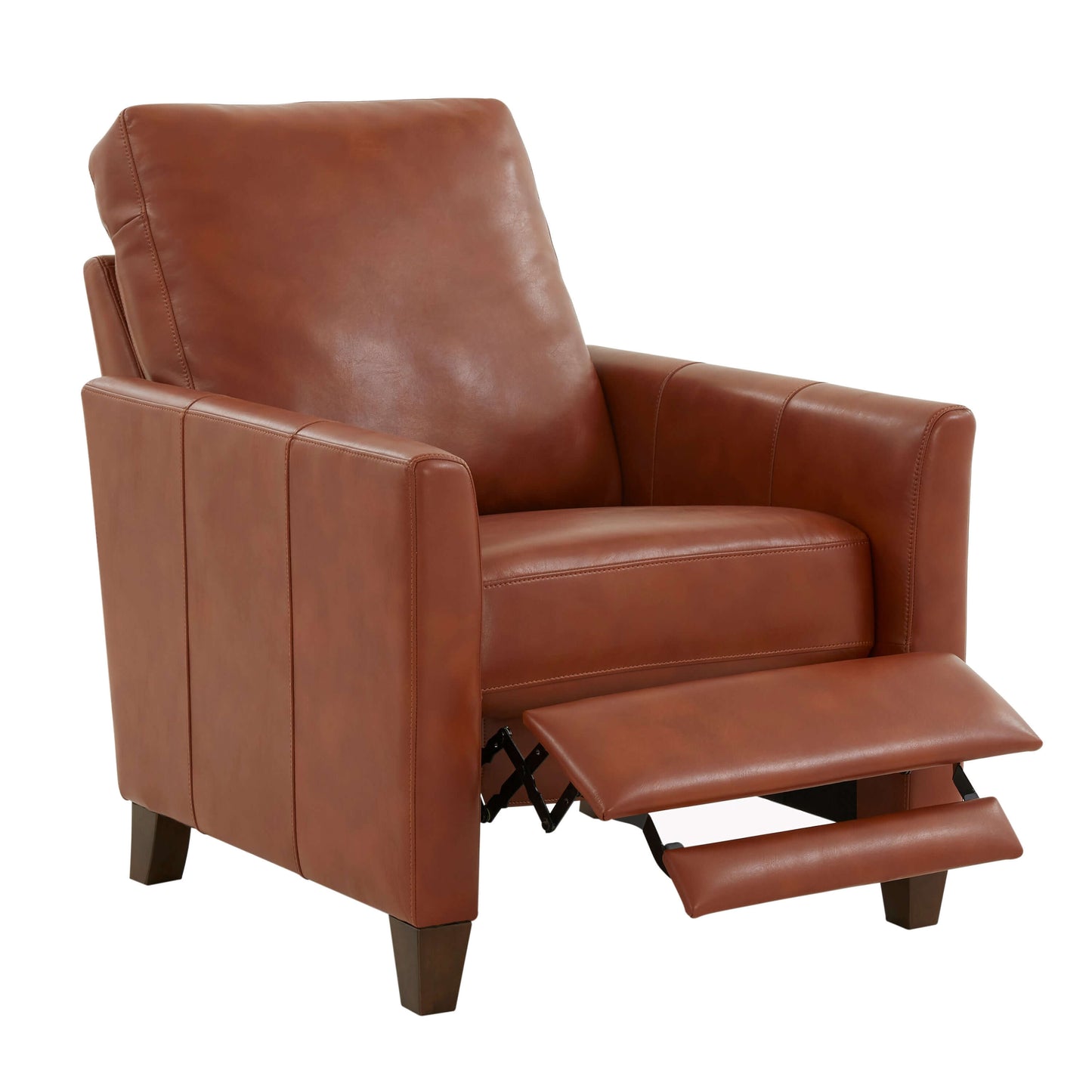Penny Faux Leather Modern Recliner - Caramel