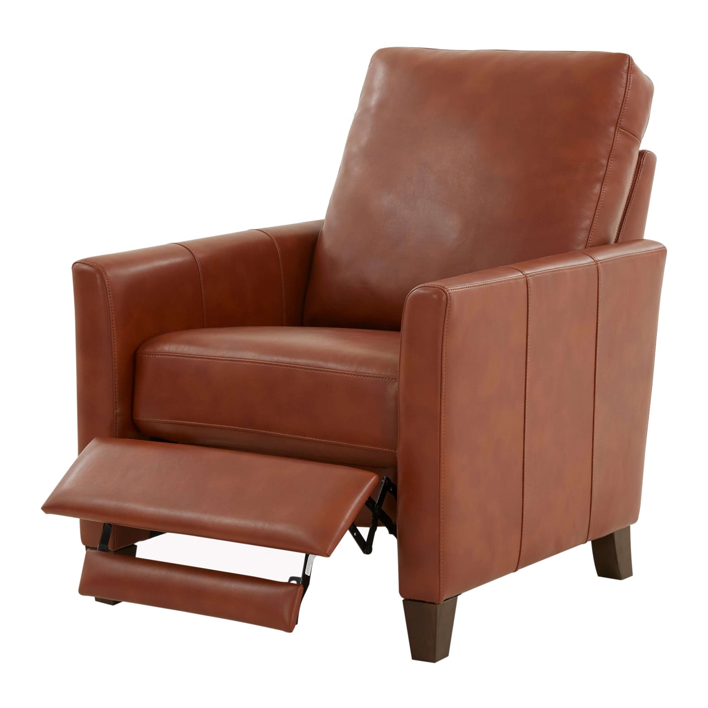 Penny Faux Leather Modern Recliner - Caramel