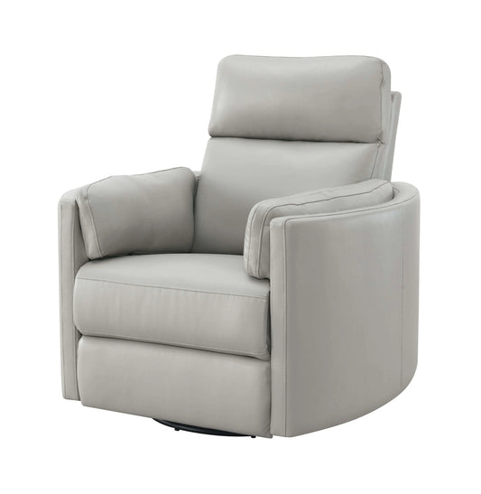 Sagen Gray Faux Leather Glider Recliner with Swivel