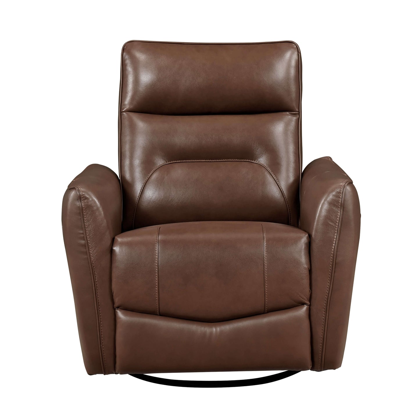 Swivel Motion Luxurious Comfort Leather Upholstered Recliner - Toffee Brown