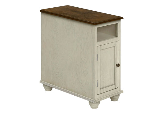 End table with a wooden top on a white background