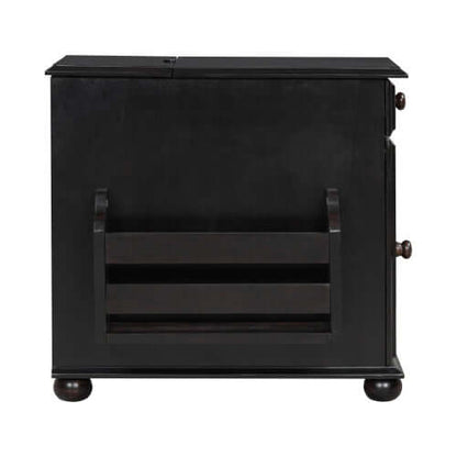 Vintage Flip-Top Sofa Table w/ USB, Cup Holders & Hidden Shelf-Espresso