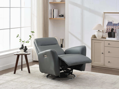 Power Swivel Glider Recliner-Dark Gray - Right angle reclined