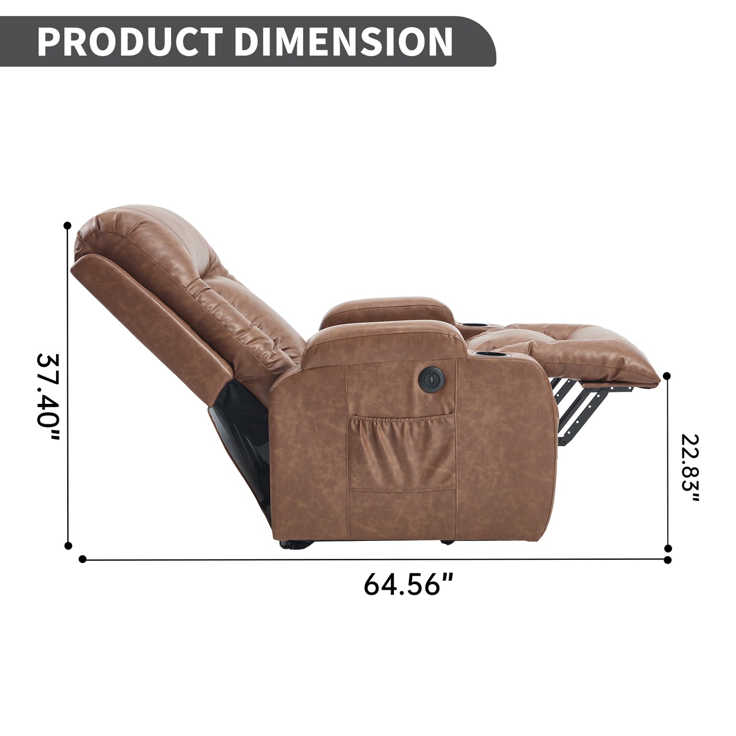 350 LB Power Lift Recliner w/ Massage, Heat, USB, Cup Holders