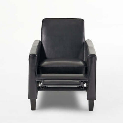 Black Faux Leather Push Back Chair – Elegant Accent for Modern Homes