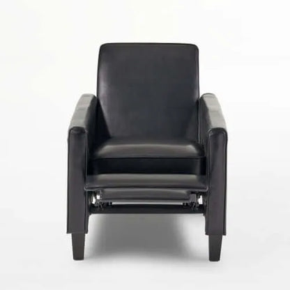 Black Faux Leather Push Back Chair – Elegant Accent for Modern Homes